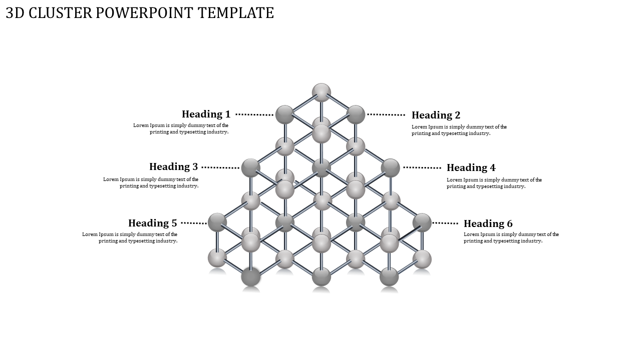 3D CLUSTER POWERPOINT TEMPLATE-Grey